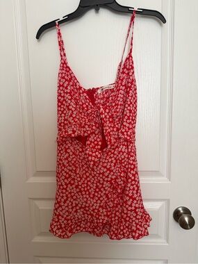 The Impeccable Pig Red Floral Romper